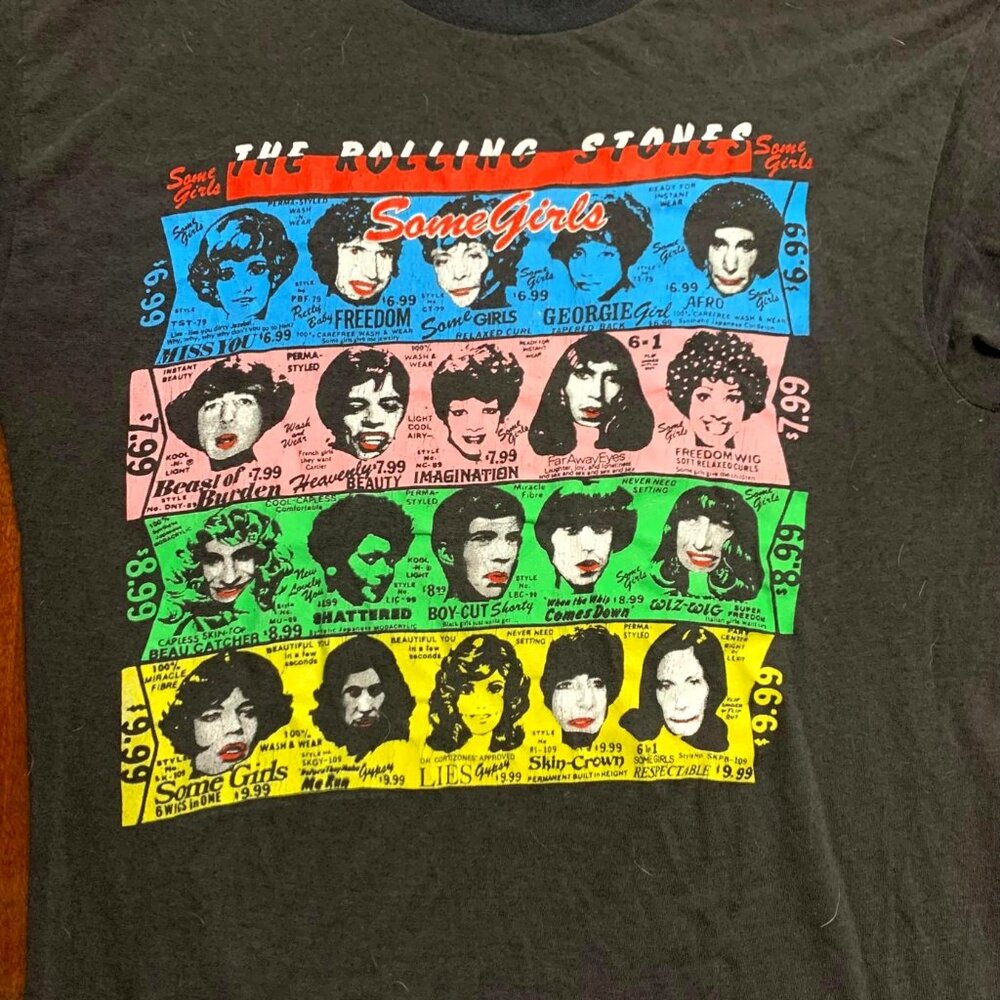 Rolling Stones-Some Girls-Steel Wheels Tour Shirt-1989-size Large-Vintage